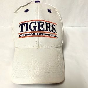 NWT Tigers Clemson University white and purple hat - adjustable